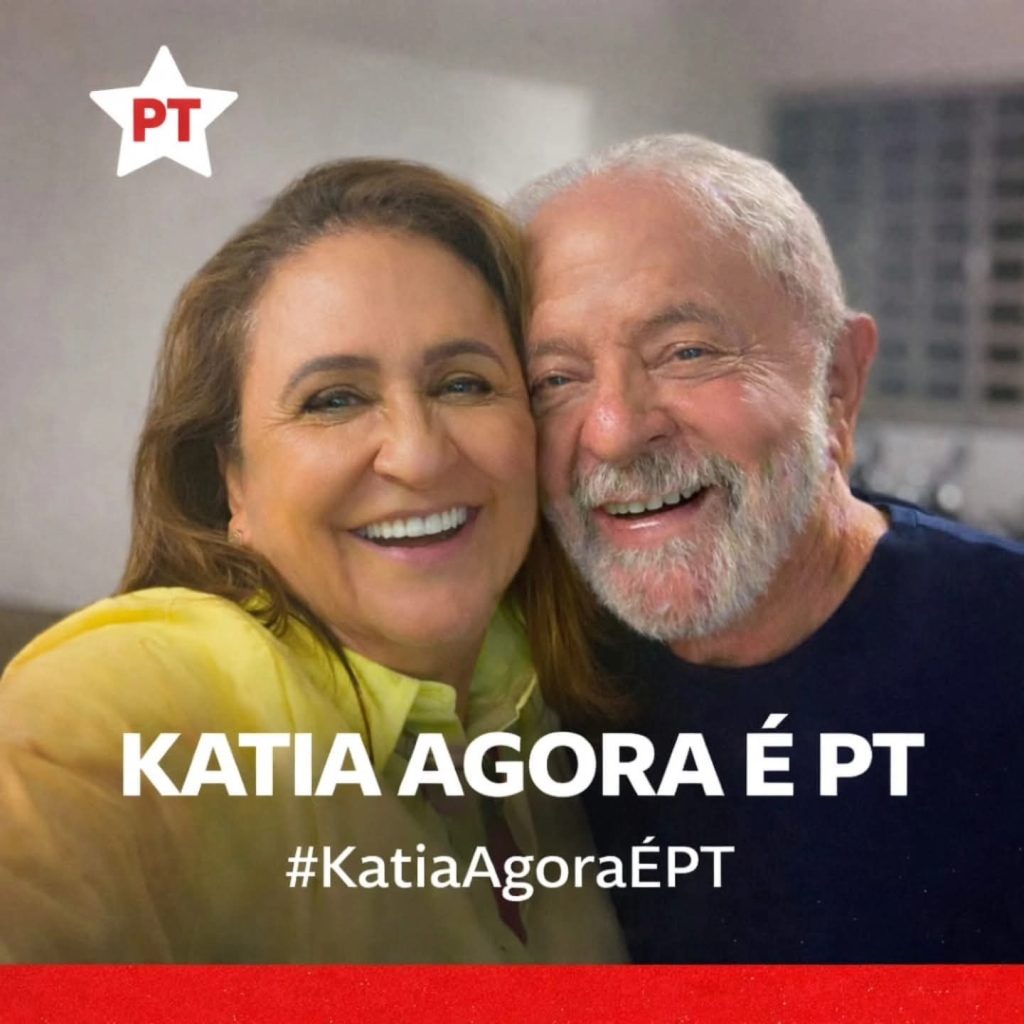 Senadora Kátia Abreu durante anúncio de permanência no PT. - Reprodução Redes socias